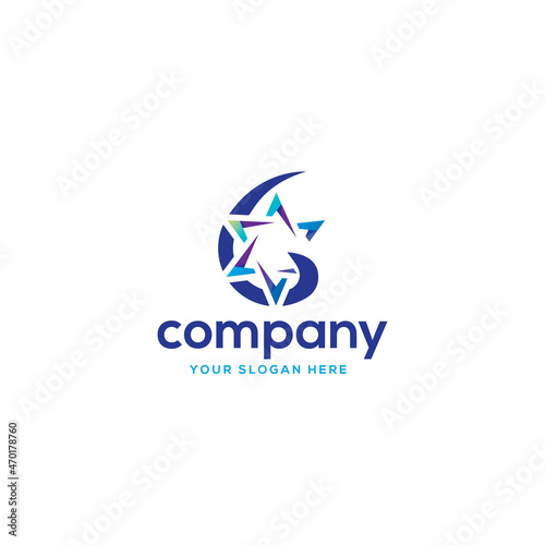 Creative modern G letter logo, modern star logo, Galaxy G letter logo design vector 