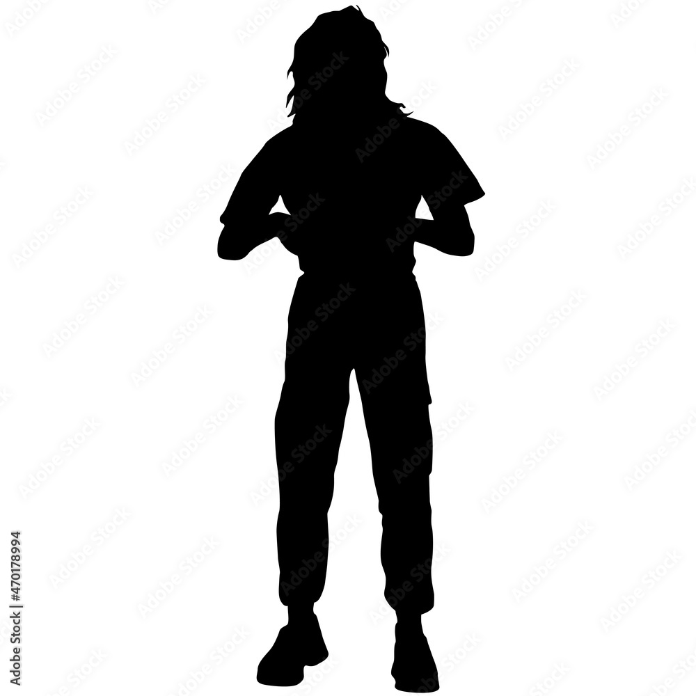 Silhouette of a walking women on a white background Silhouette of a walking women on a white background