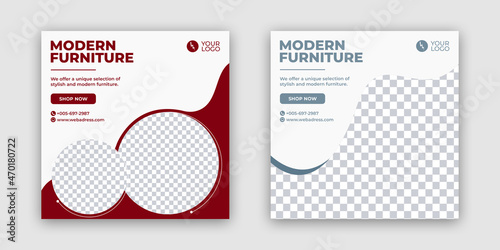 Furniture sale social media banner instagram post template product sale banner