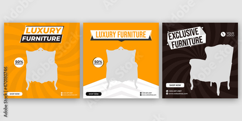 Furniture sale social media banner instagram post template  product sale banner