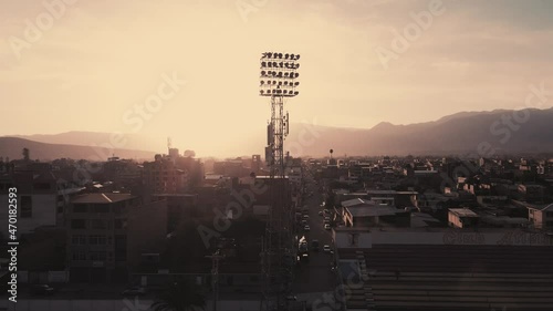 Atardecer y faro de lunes de estadio