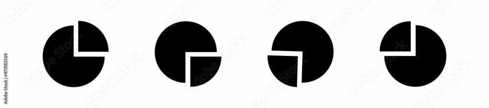 The fourth part of the circle. Vector icon. The fourth part of the circle. Vector icon.