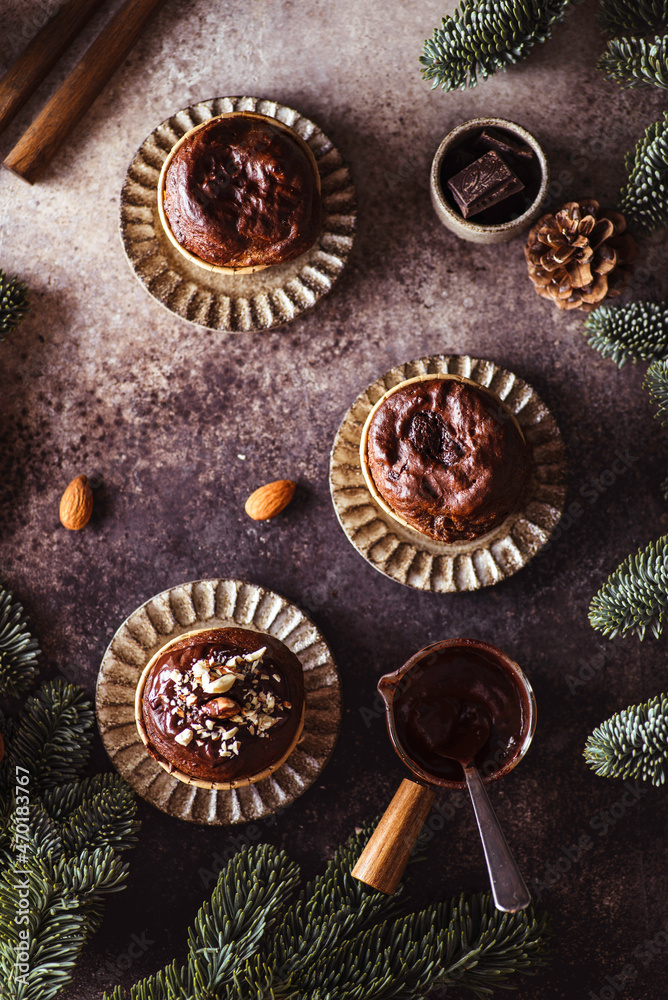 christmas chocolate muffins with nuts christmas chocolate muffins with nuts