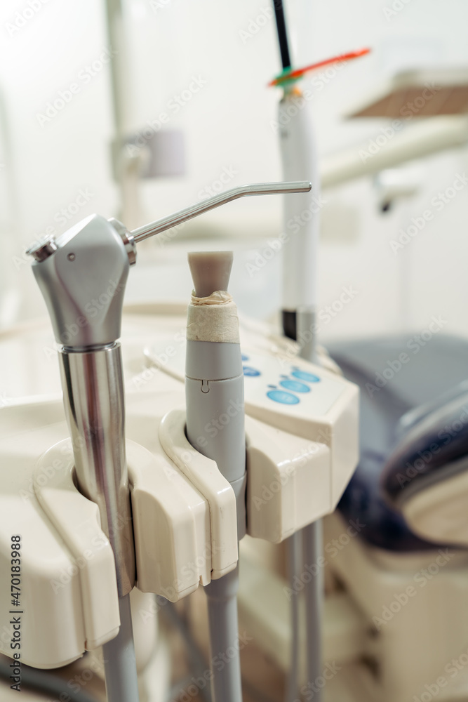 Dental instruments prepared for use in a dental clinic. Dental instruments prepared for use in a dental clinic.