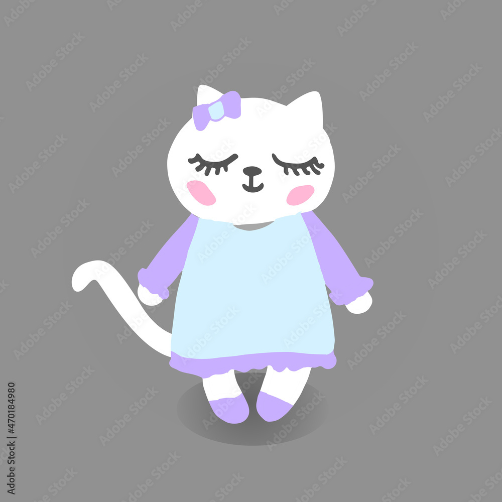 cute cat girl vector illustration