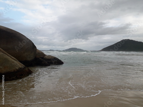 Rocks on the sea. Praia Brava, Brazil