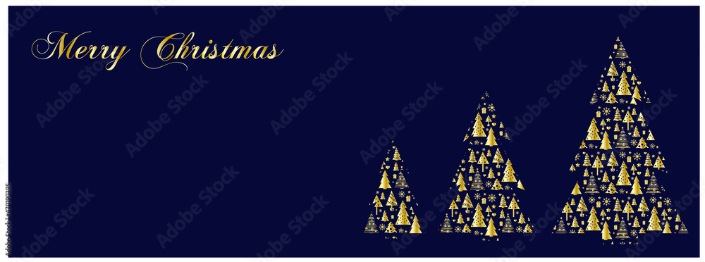Christmas card. Christmas trees. Merry Christmas.