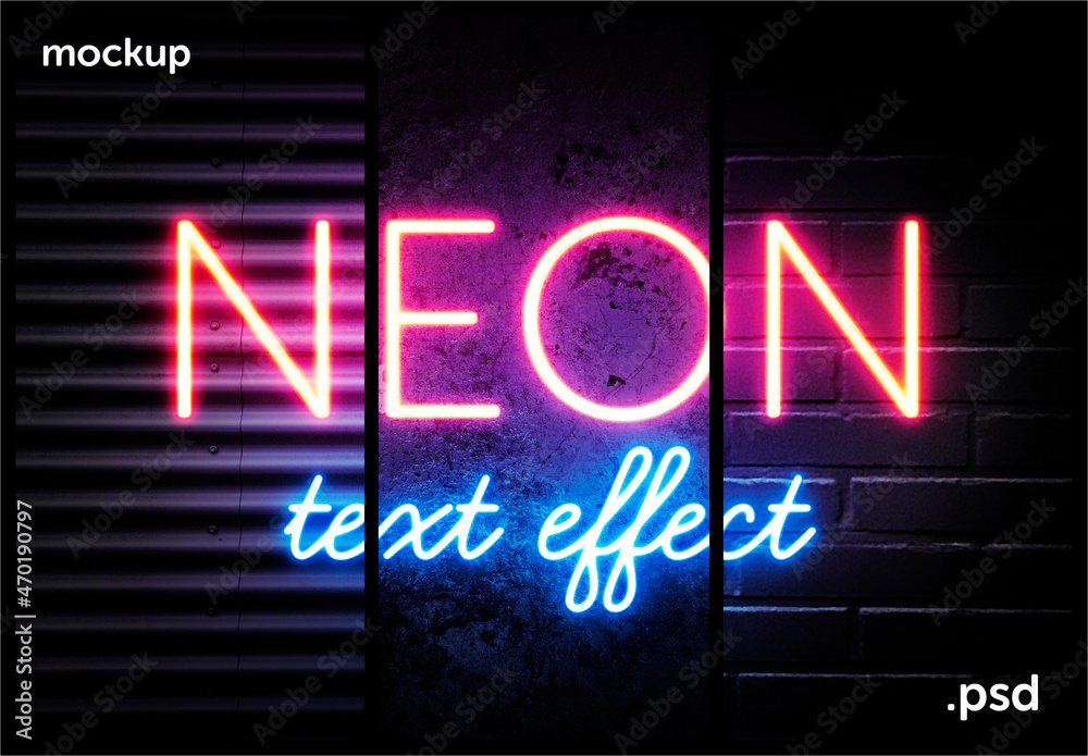 Neon Text Effect Stock Template | Adobe Stock
