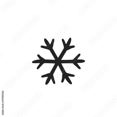 hand drawn snowflake. vector element for Christmas and New Year greeting card and invitation design