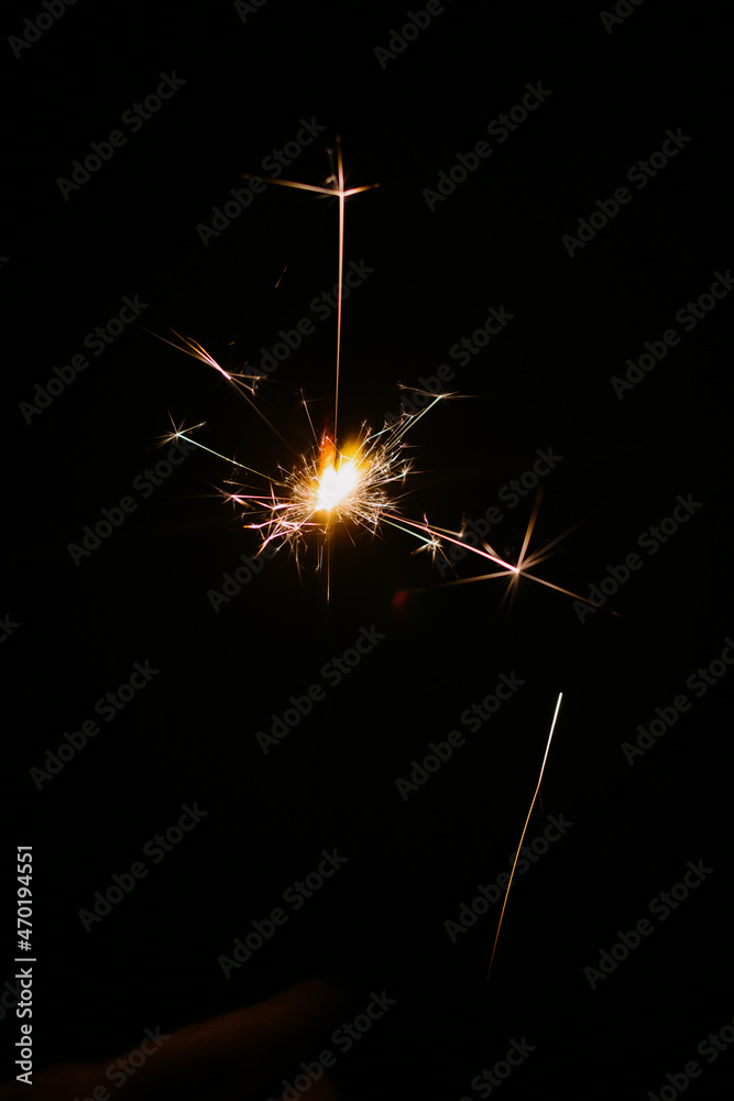 sparkler on dark background