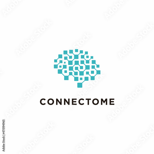 connectome of brain, creation and idea logo. Abstract human brain logodesign premium vector, abstract business logo design