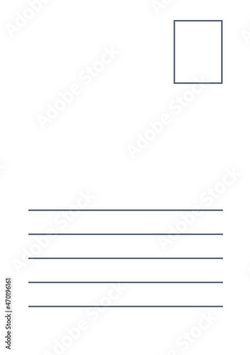 postcard letter simple mockup pattern page layout white background vertical concept with copy space