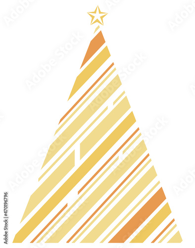 christmas golden striped tree