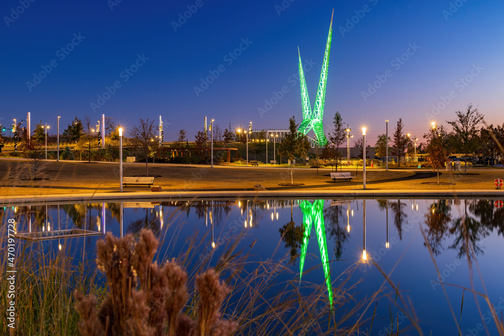 custom made wallpaper toronto digitalNight view of the Skydance Bridge and bridge