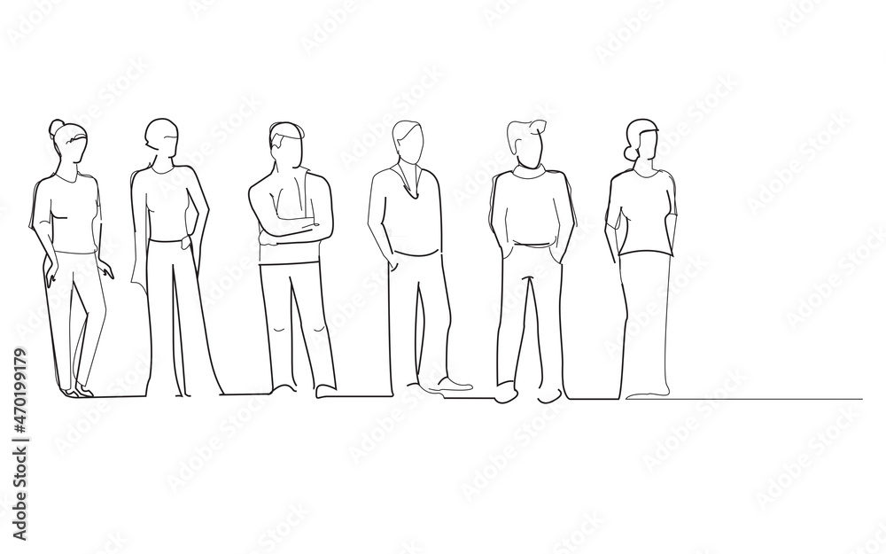 Group of business people isolated on white background. For web site, poster, placard, print material and mobile app. Creative art, modern drawing concept, vector illustration Group of business people isolated on white background. For web site, poster, placard, print material and mobile app. Creative art, modern drawing concept, vector illustration