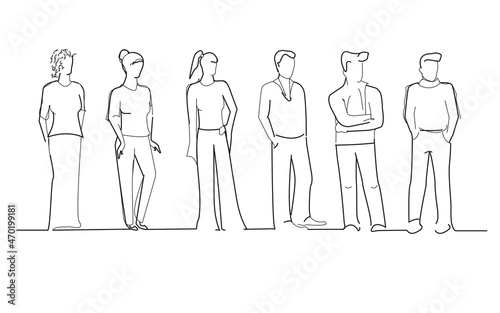 Group of business people isolated on white background. For web site, poster, placard, print material and mobile app. Creative art, modern drawing concept, vector illustration