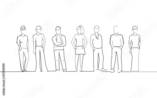 Group of business people isolated on white background. For web site  poster  placard  print material and mobile app. Creative art  modern drawing concept  vector illustration