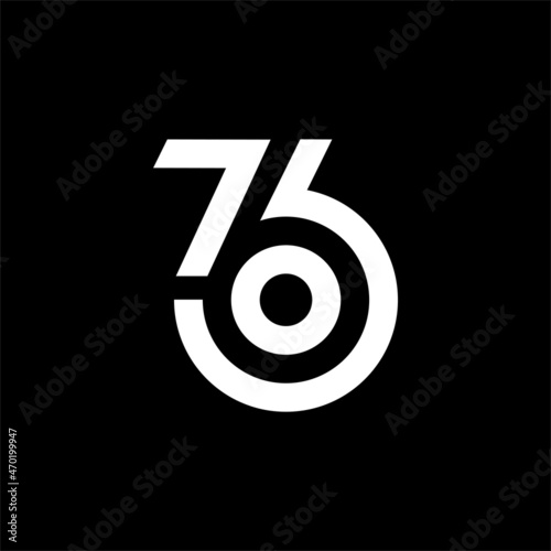 number 76, 6  logo designs  Vector Image