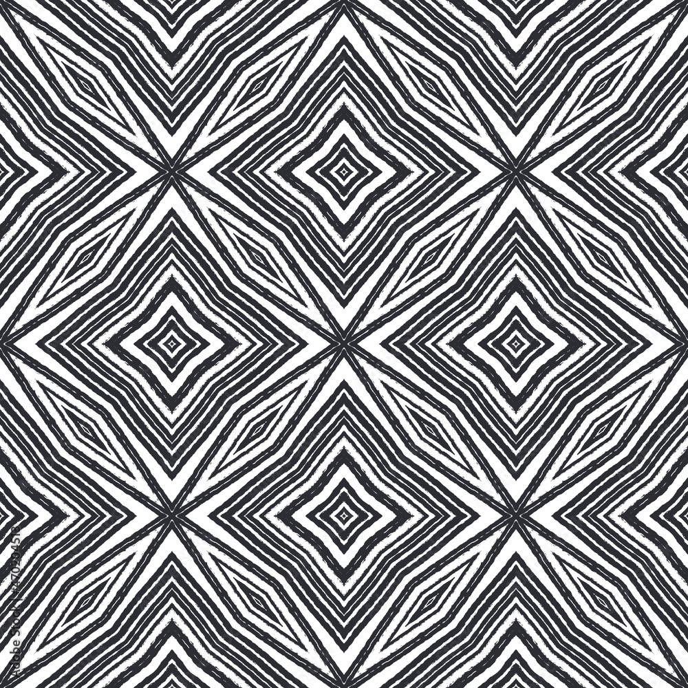 Geometric seamless pattern. Black symmetrical Geometric seamless pattern. Black symmetrical