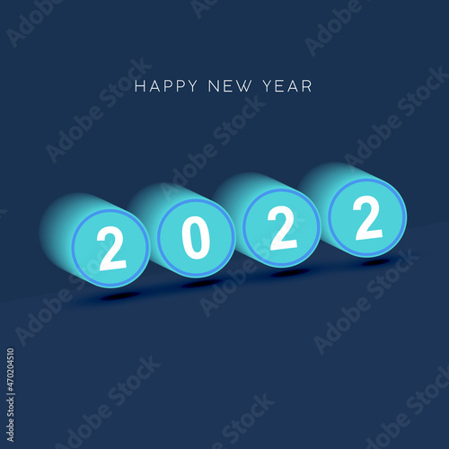 3D 2022 new year banner logo icon social media post
