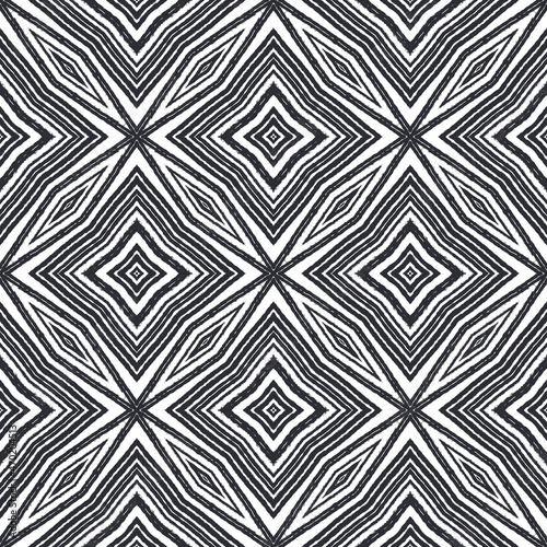 Geometric seamless pattern. Black symmetrical