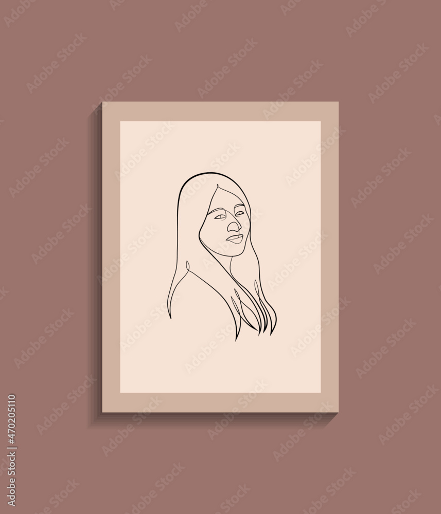 hand draw beauty girl one line art drawing, editable for social media post hand draw beauty girl one line art drawing, editable for social media post