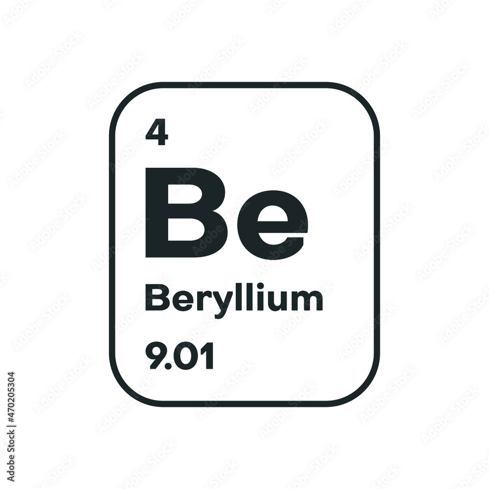Periodic table element beryllium icon on white background. Vector illustration Periodic table element beryllium icon on white background. Vector illustration