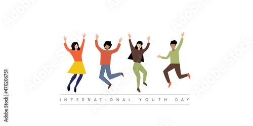 International youth day. August 12. vector illustration 