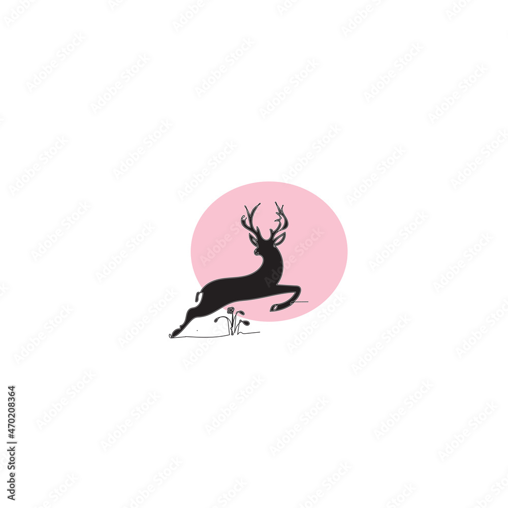 deer animal silhouette illustration icon vector continuous line deer animal silhouette illustration icon vector continuous line