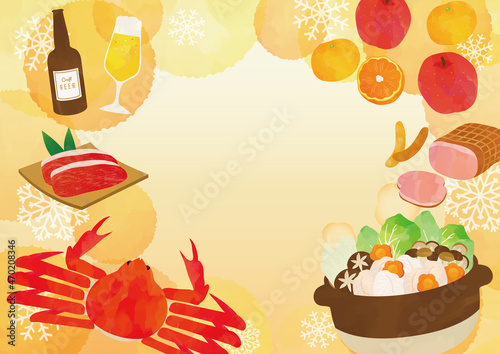 お歳暮　グルメギフト　イラストテンプレート