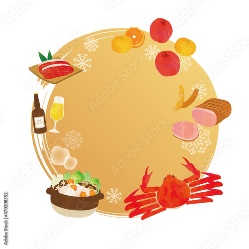 お歳暮　グルメギフト　イラストテンプレート