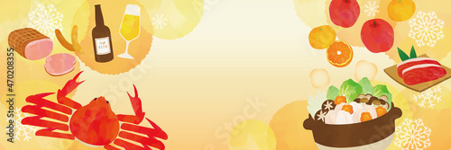 お歳暮　グルメギフト　イラストテンプレート
