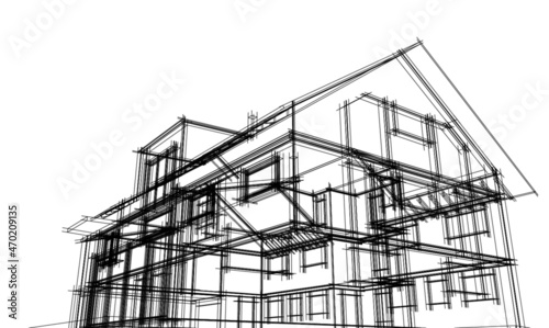 architecture design digital vector illustration