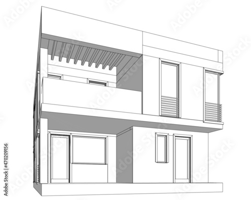 architecture design digital vector illustration
