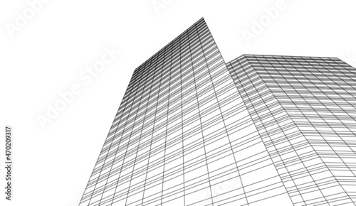 architecture digital drawing vector illustration