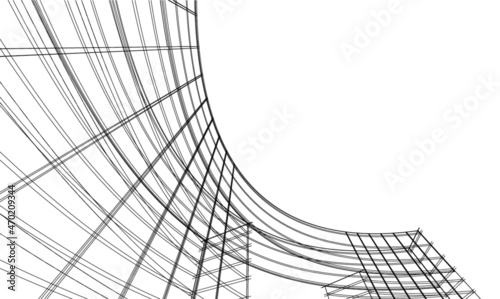 architecture digital drawing vector illustration