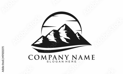 Nature mountain scenery vector logo