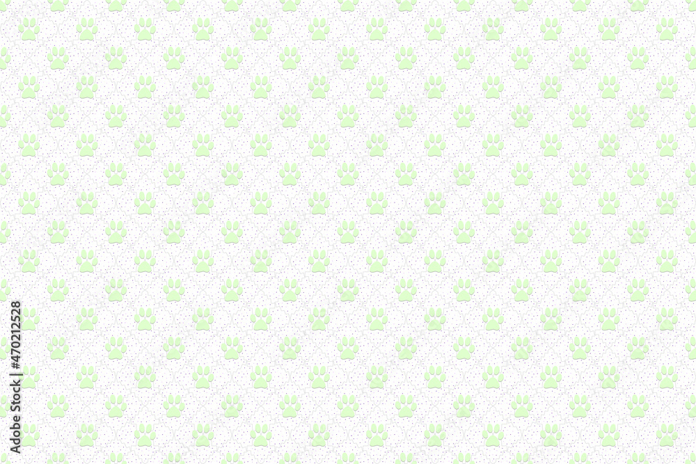 light green cream animal footprint pattern wallpaper doodle background, cute seamless pattern, white background