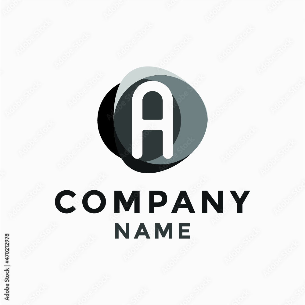 A initial circle greey logo vector image