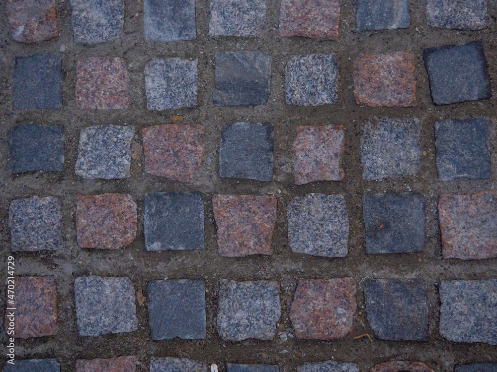 Road tiles. Asphalt covered with snow. Masonry. made of solid material. pavement Road tiles. Asphalt covered with snow. Masonry. made of solid material. pavement