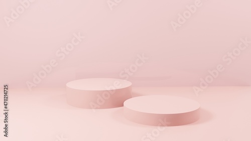3d background products minimal podium scene with beige pedestal. display background 3d rendering with podium. stand to show cosmetic products 3d. Stage showcase on pedestal studio beige podium