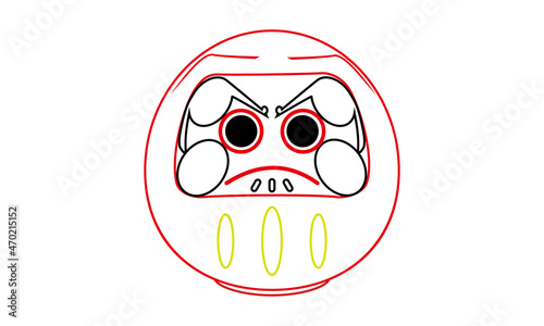 両目のだるまイラスト