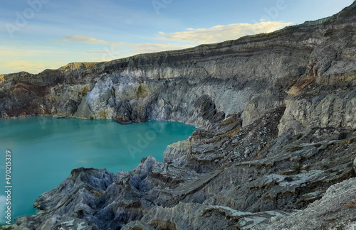 Beautiful morning at the top of Mount Ijen Indonesia.