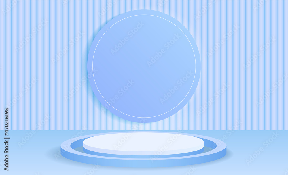blue 3d background vector rendering with marble podium and product ...