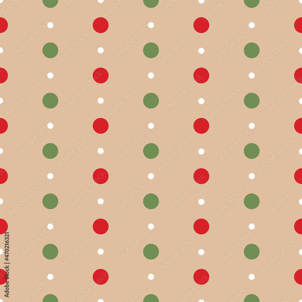 Illustrator vector of seamless polka dots in christmas theme Illustrator vector of seamless polka dots in christmas theme