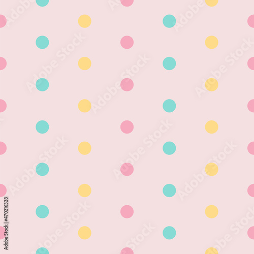 Illustrator vector of colorful dots wallpaper background,seamless pastel polka dots