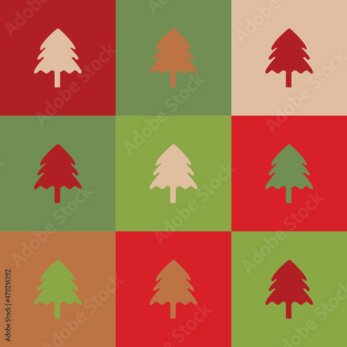 Illustrator vector of Christmas tree wallpaper,seamless wallpaper of colorful christmas tree,Christmas icon
