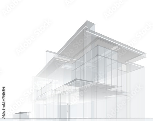 Billede på lærred architectural drawing design 3d rendering and 3d illustration