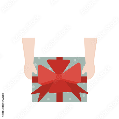 Illustrator vector of a hand with a gift, bring a presenr to someone special