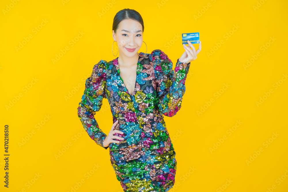 Portrait beautiful young asian woman smile with credit card Portrait beautiful young asian woman smile with credit card